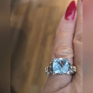 Genuine Blue 6,6ct Aquamarine In A Silver 925 Ring